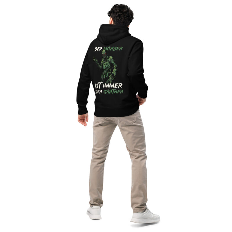 Raglan-Hoodie „Der Mörder ist immer der Gärtner“ – Bild 2