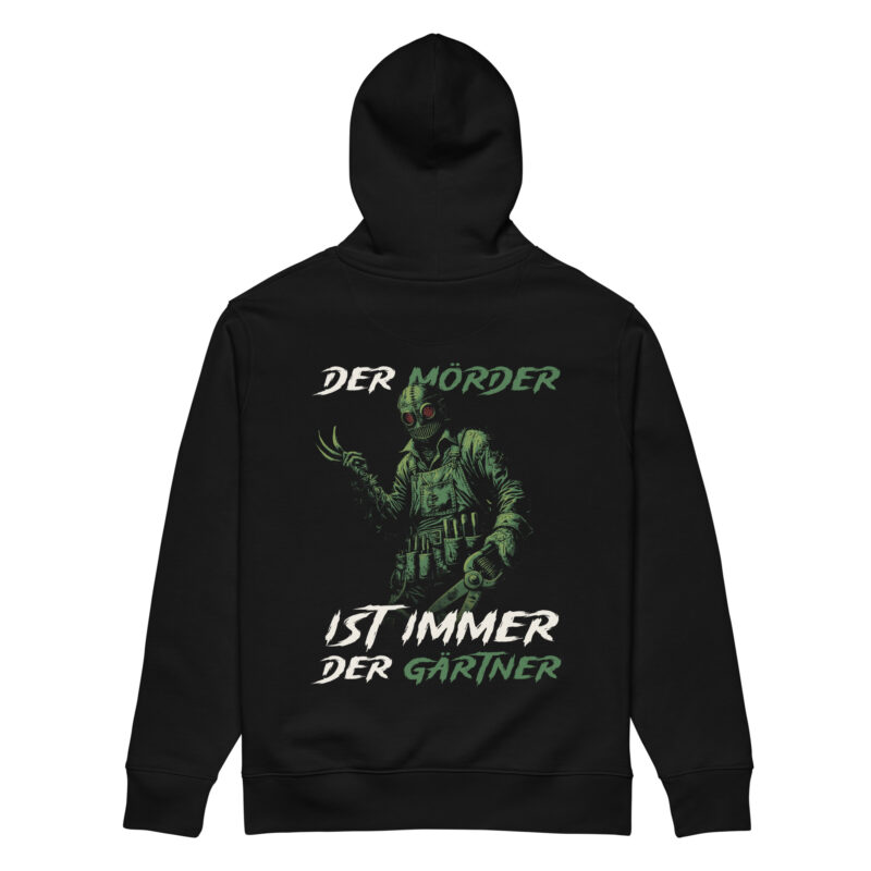 Raglan-Hoodie „Der Mörder ist immer der Gärtner“